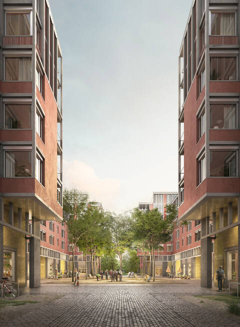 Der neue Quartiersplatz - Visualisierung: Filippo Bolognese Images