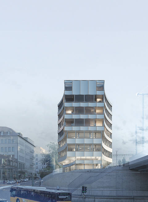 Blick von der Schaffhauserstrasse - Visualisierung: Indievisual