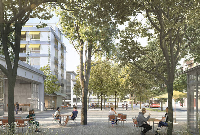 Grosse Weite: Der Depotplatz als Quartier-Treffpunkt - Visualisierung: Maaars
