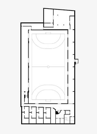 Turnhalle mit Tagesstruktur - Grundriss Hallengeschoss