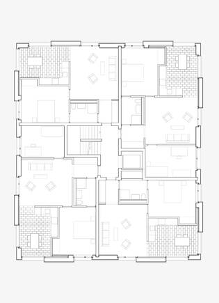 Grundriss-Prototyp für «affordable housing»: Haus «Adimora»